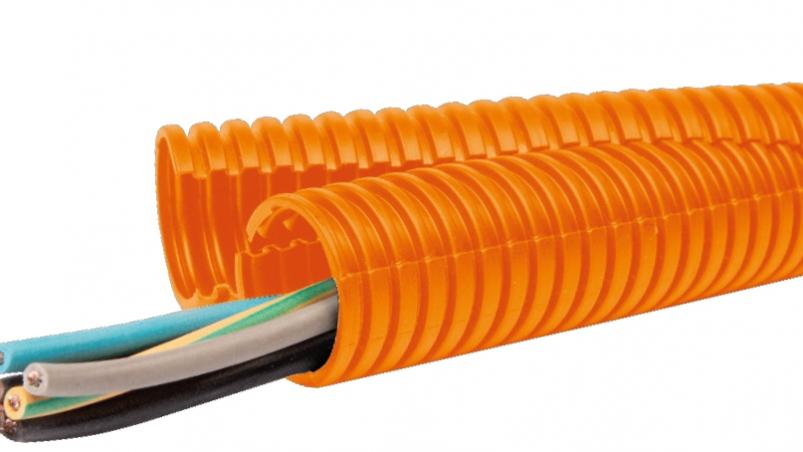 2PPS-O – разъемная гофрированная труба, оранжевого цвета, PP MOD BS, оранжевый цвет