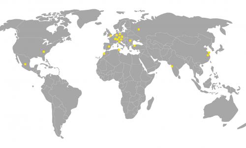 Weltkarte mit allen Standorten von FRÄNKISCHE